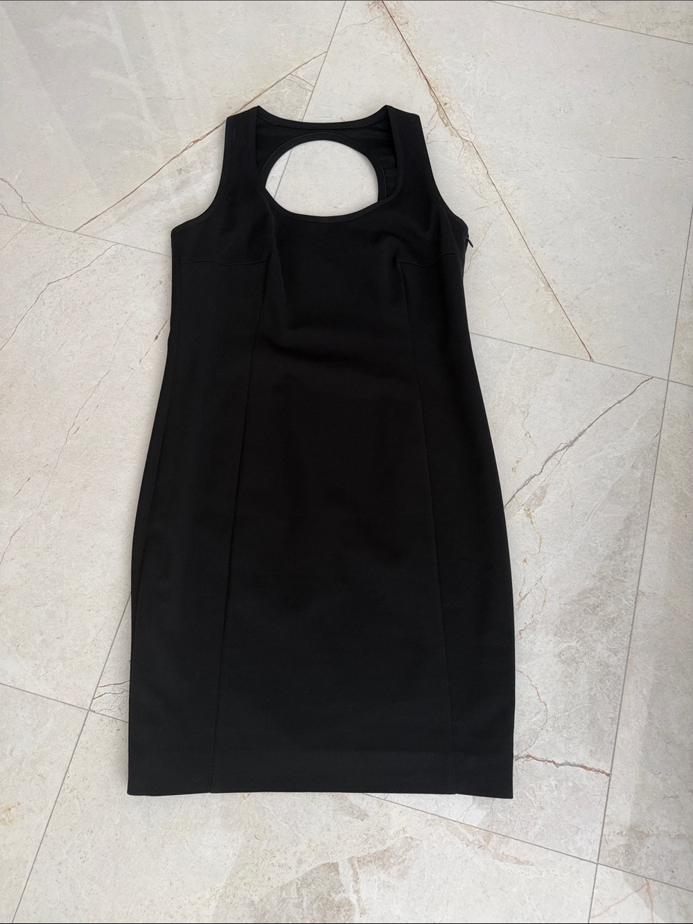 Akris Punto sz 10 Classic Black Sleeveless Cutout Sheath Dress